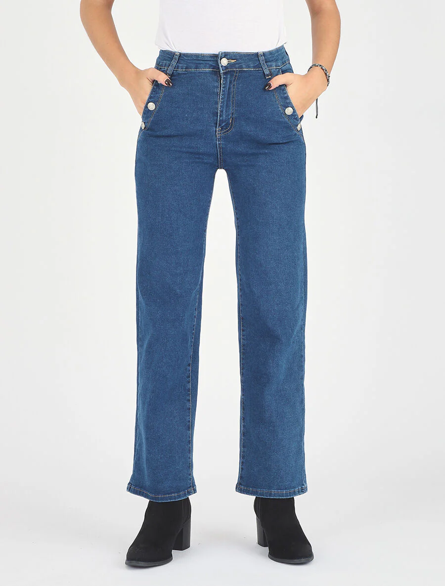 boyfriendjeans met hoge taille - blauw - Image 4