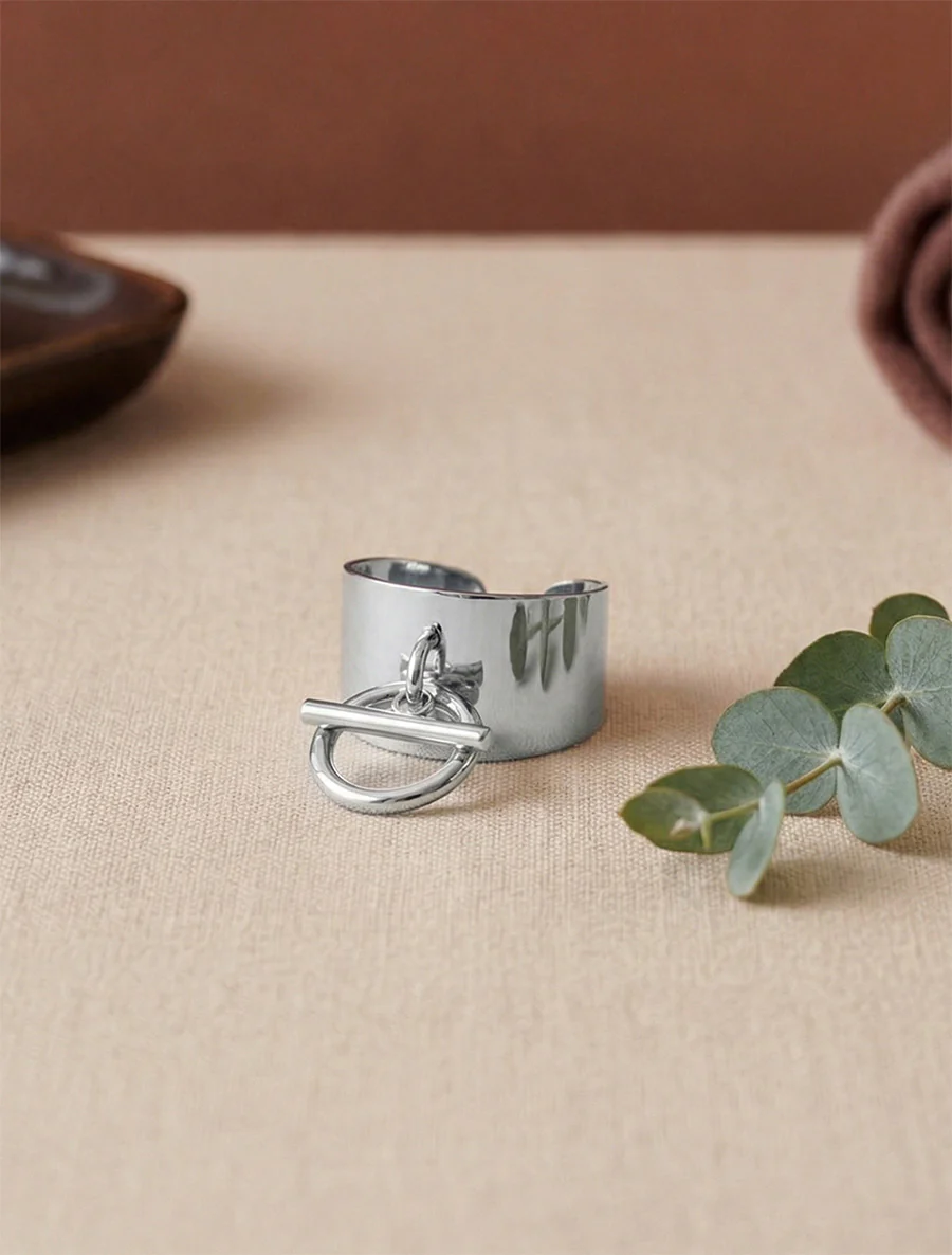 Brede ring met hanger sluiting T - Geld