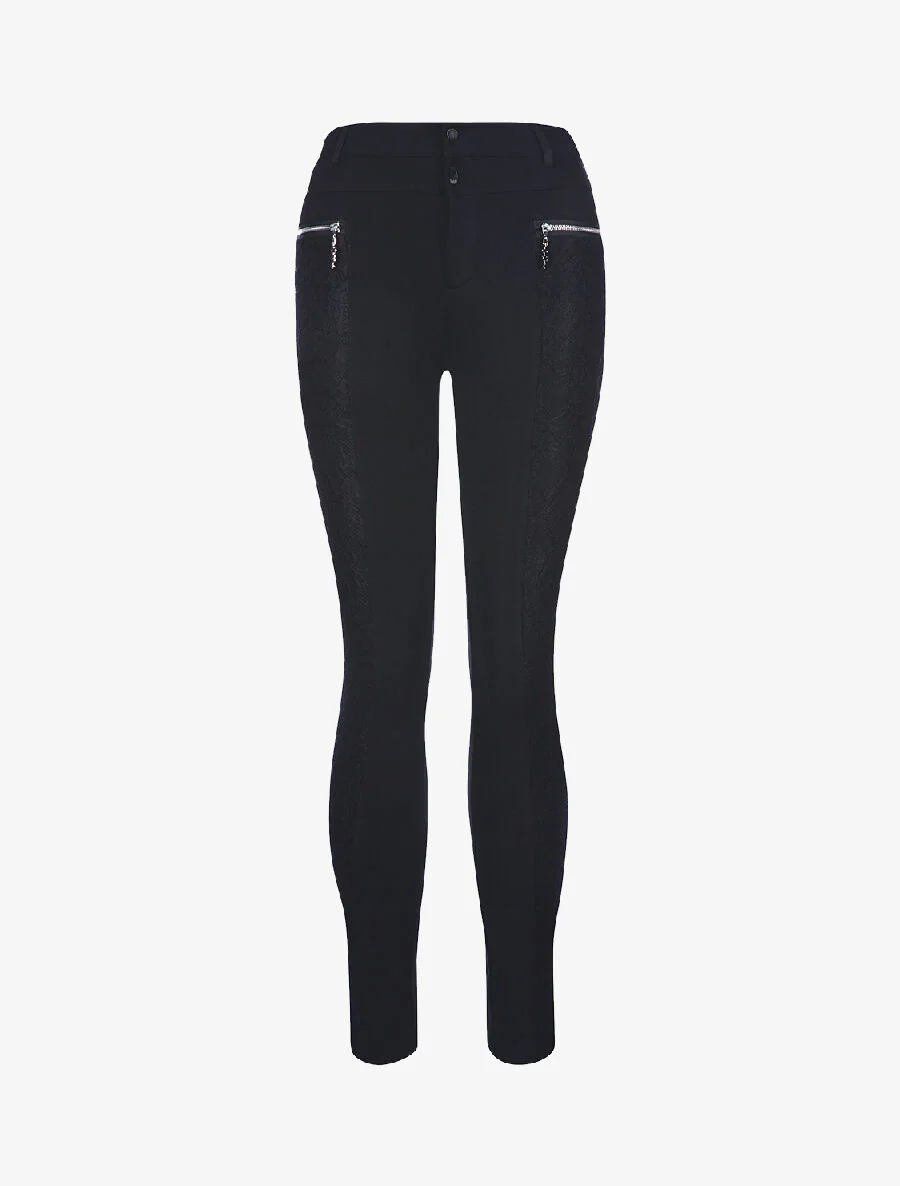 Broek 7/8 kantband - zwart