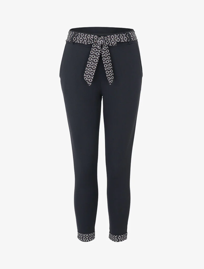 7/8 broek met bedrukte randen - Zwart - Image 3