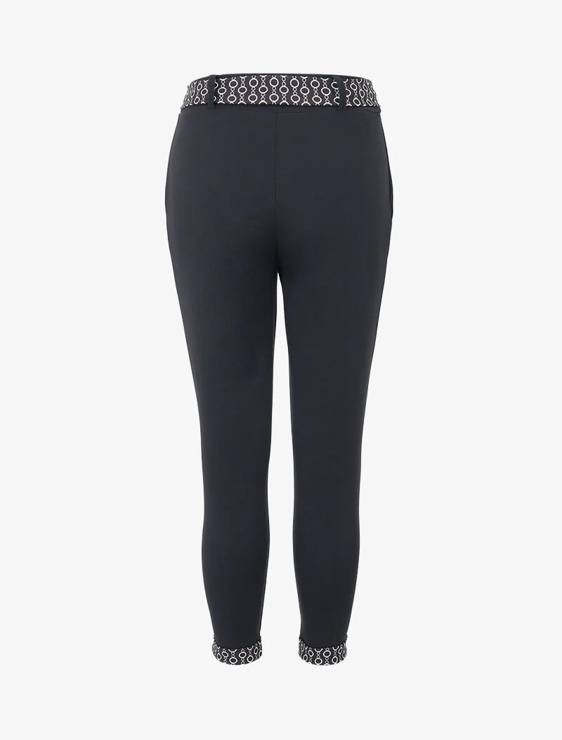 7/8 broek met bedrukte randen - Zwart - Image 4