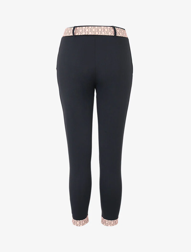 Broek 7/8 met bedrukte randen - zwart - Image 2