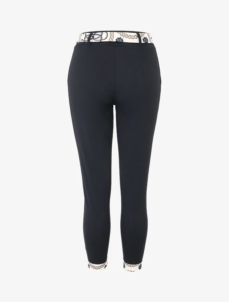Broek 7/8 met bedrukte randen - Zwart - Image 2