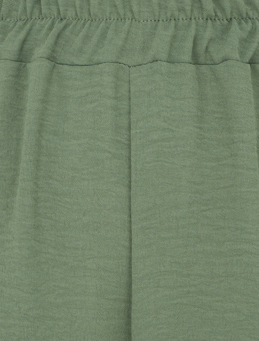 Broek met geborduurde randen - Kaki - Image 3