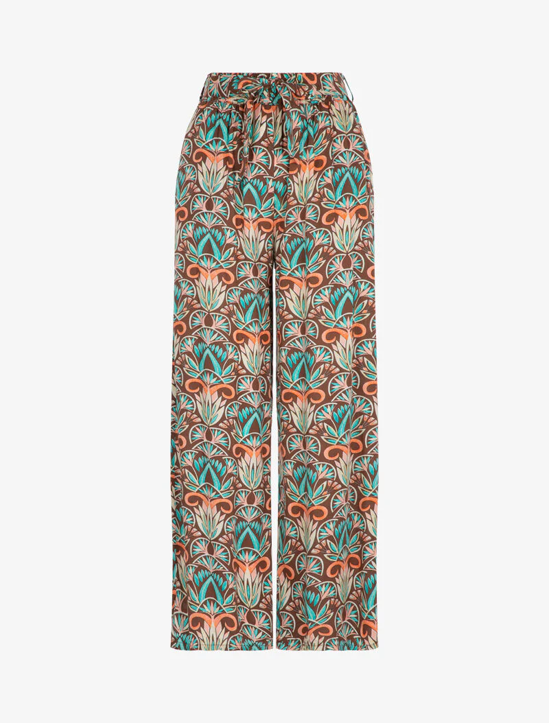 Broek met grafische prints - bruin - Image 2