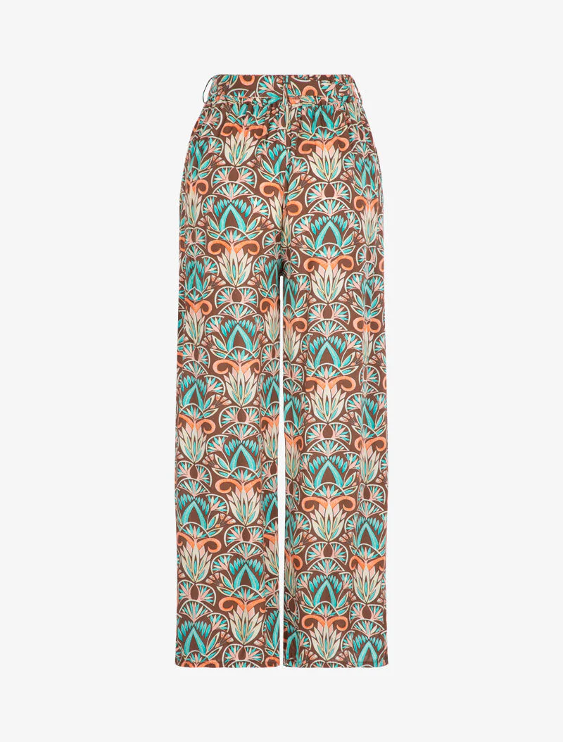Broek met grafische prints - bruin - Image 3