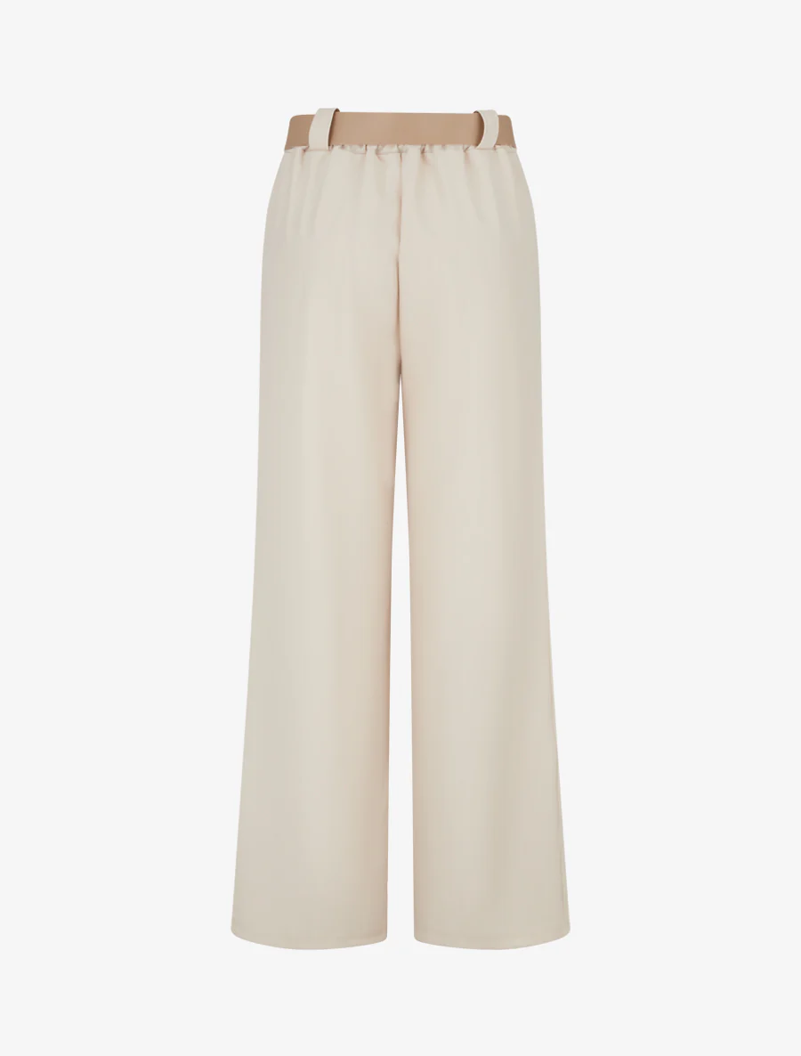 Broek met iriserende krijtstrepen - Beige - Image 2
