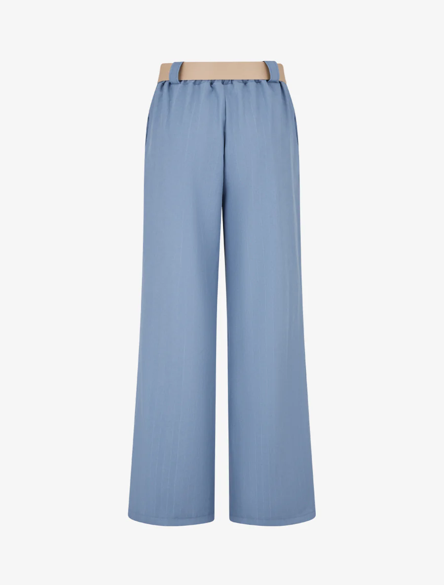 Broek met iriserende krijtstrepen - Blauw - Image 2