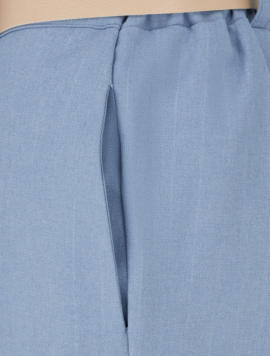 Broek met iriserende krijtstrepen - Blauw - Image 3