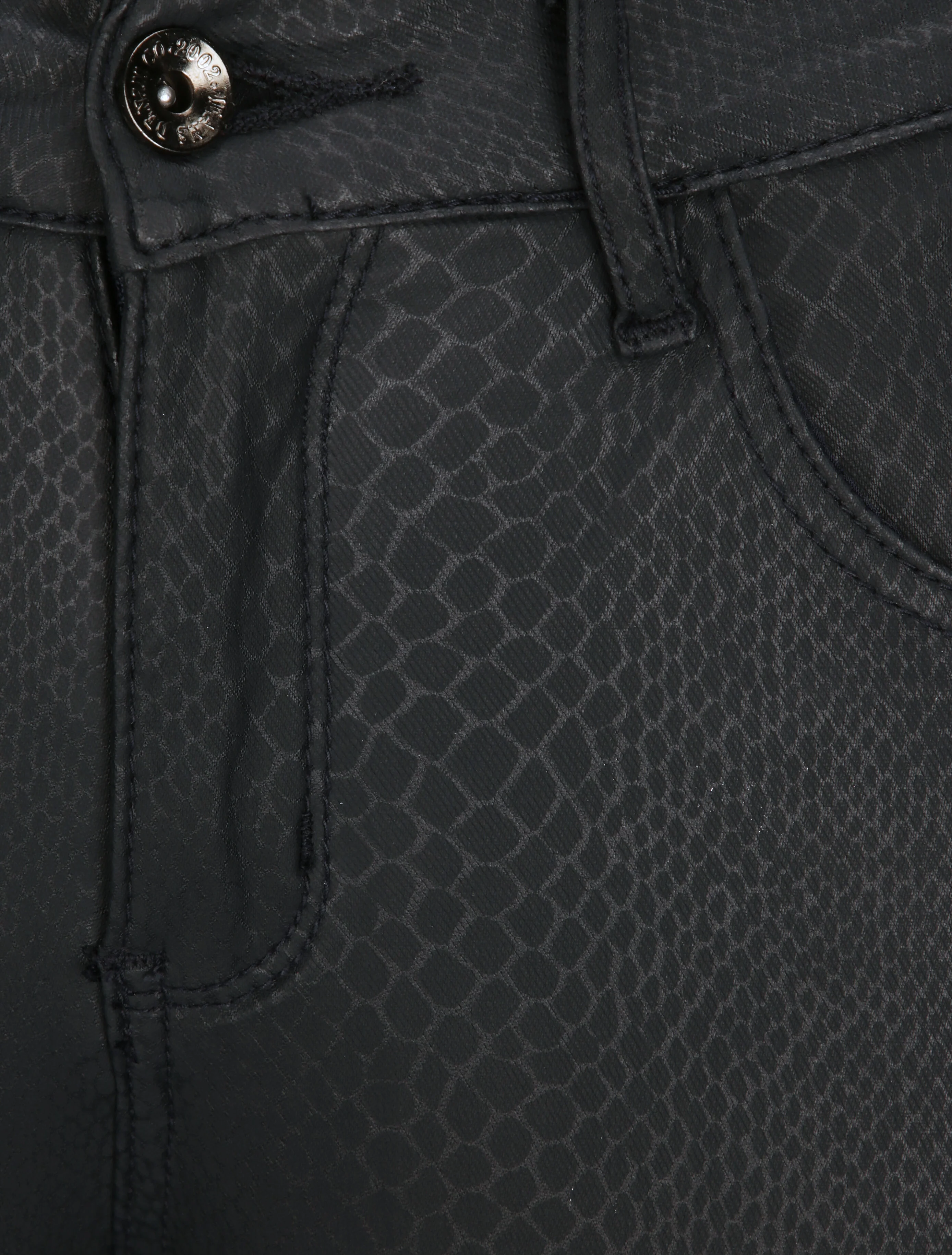 Broek met python-effect imitatieleer - Zwart - Image 3