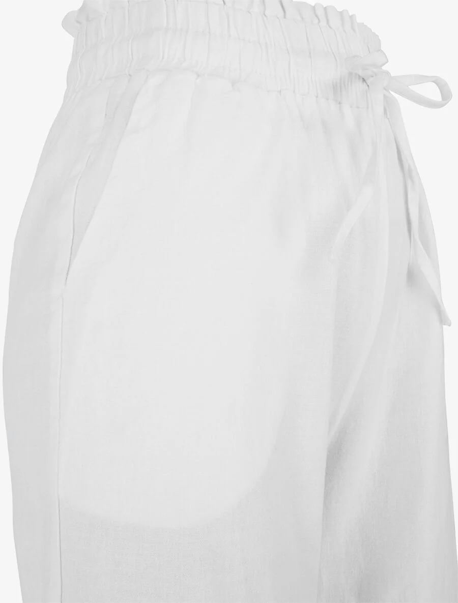 Broek met stretch in linnenlook - wit - Image 3