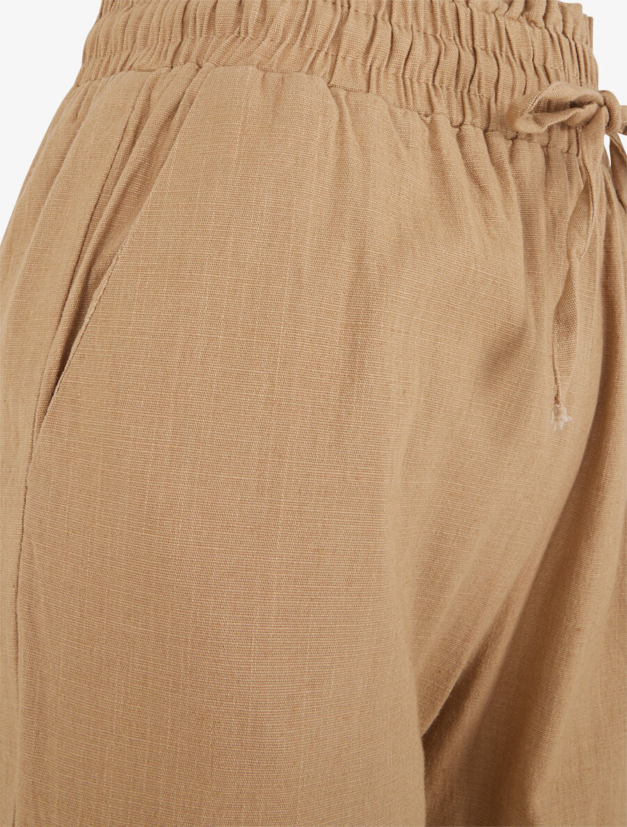 Broek met stretch in linnenlook - Kameel - Image 3