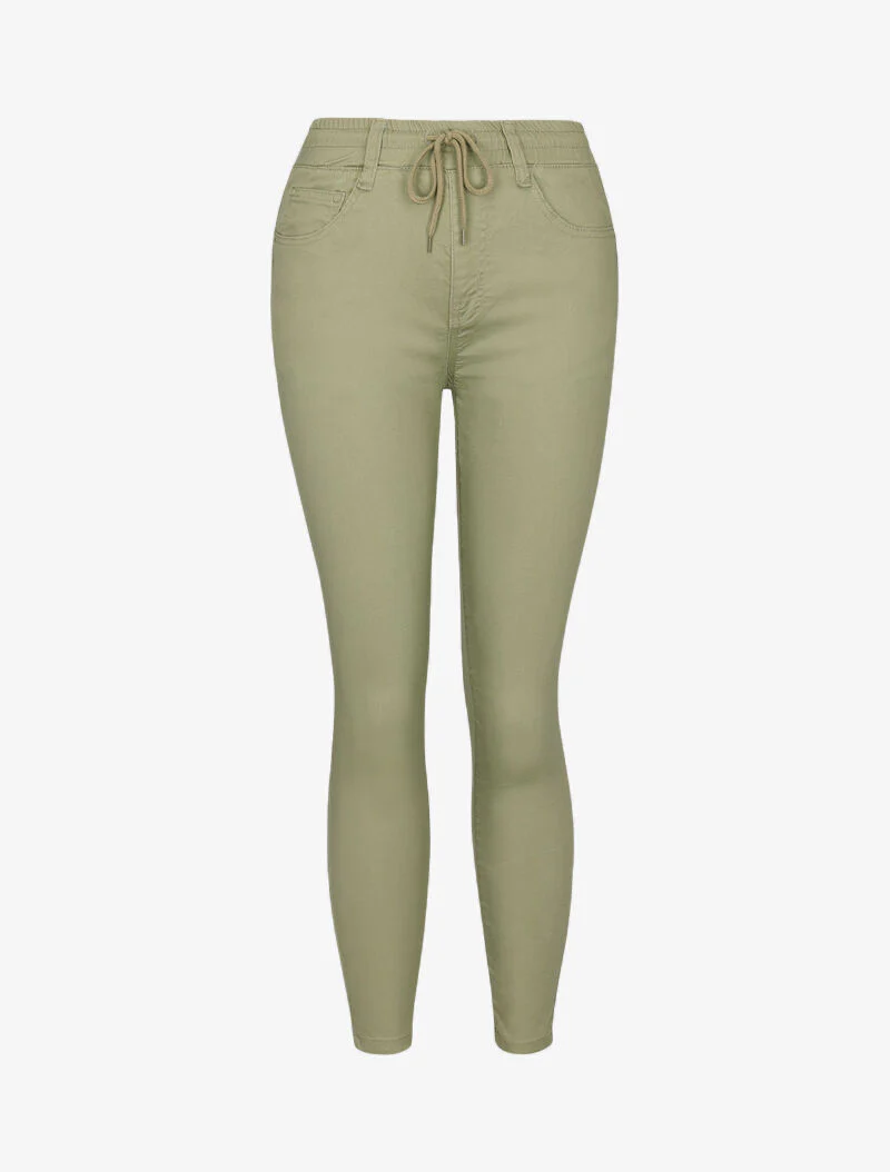 Broek met trekkoorden - kaki - Image 3