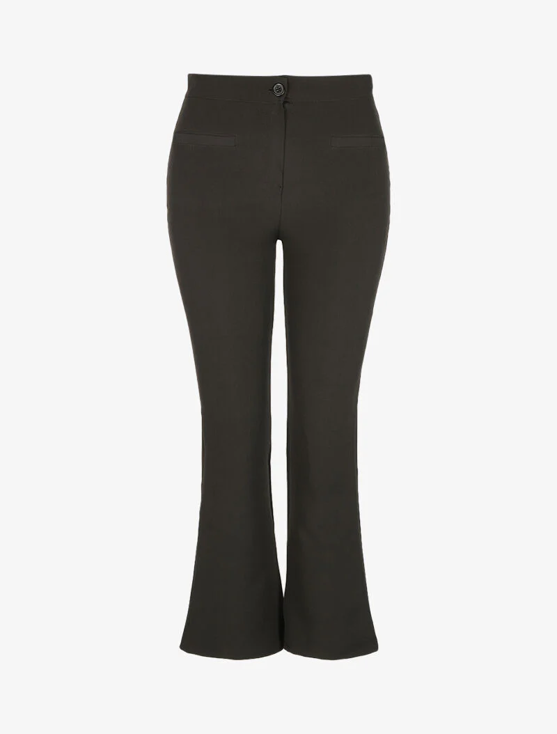 Standaard taille flare broek - Zwart