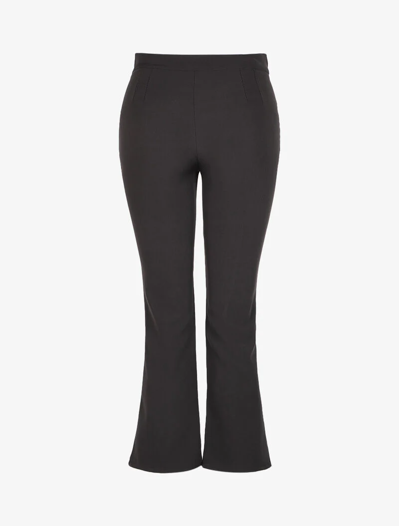 Standaard taille flare broek - Zwart - Image 2