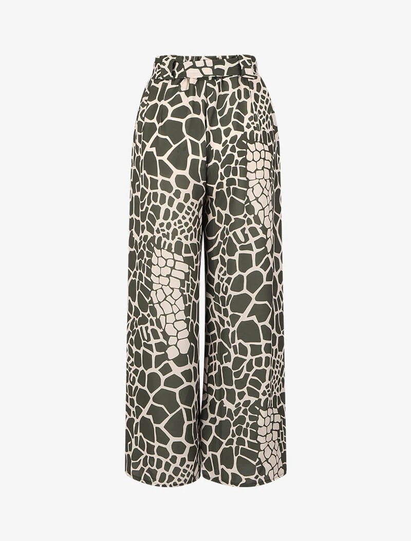 Culotte rok met giraffeprint - Kaki - Image 2