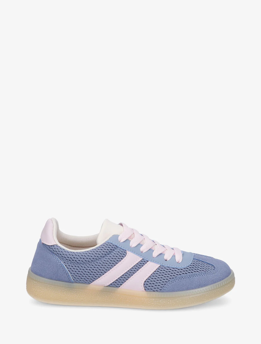 Canvas en suède sneakers - Lichtblauw