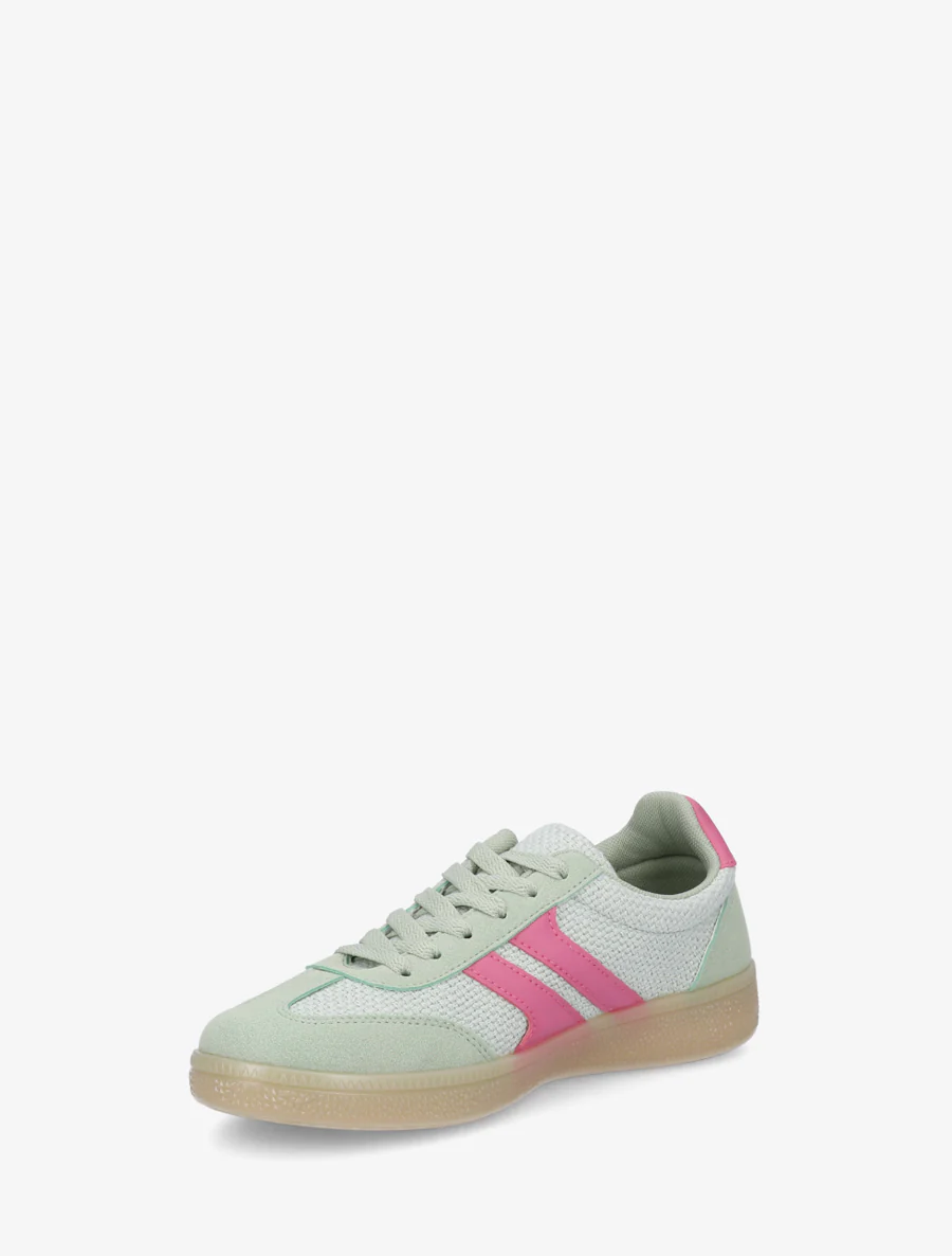 Canvas en suède sneakers - Amandelgroen - Image 3