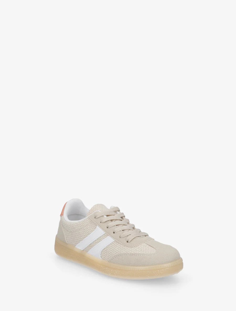 Canvas en suède sneakers - Beige - Image 2