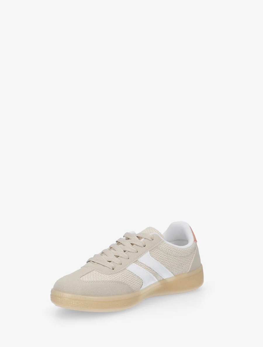 Canvas en suède sneakers - Beige - Image 3