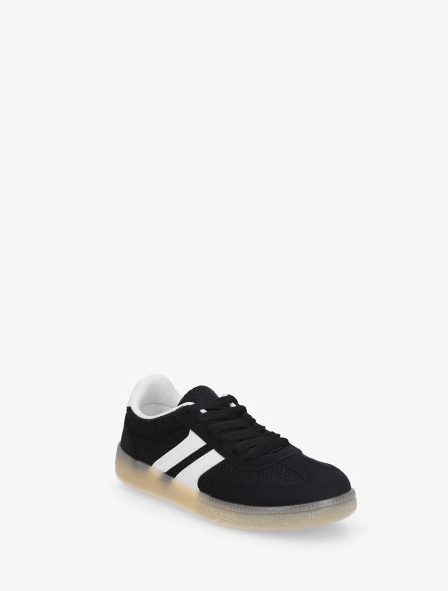 Canvas en suède sneakers - Zwart - Image 2
