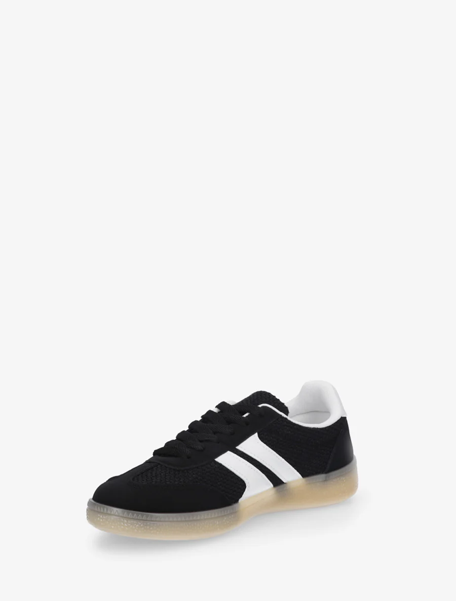 Canvas en suède sneakers - Zwart - Image 3