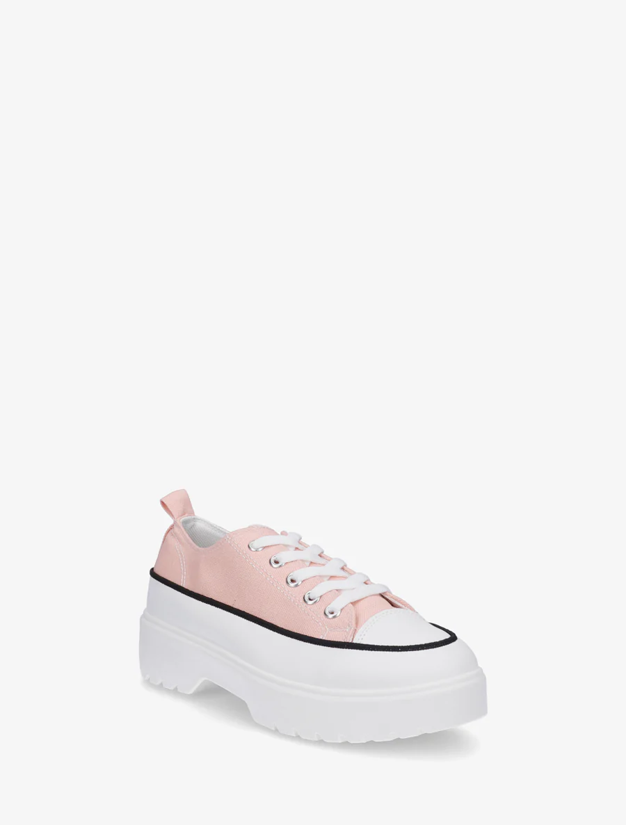 Canvas sneakers met plateauzool - Roos - Image 2
