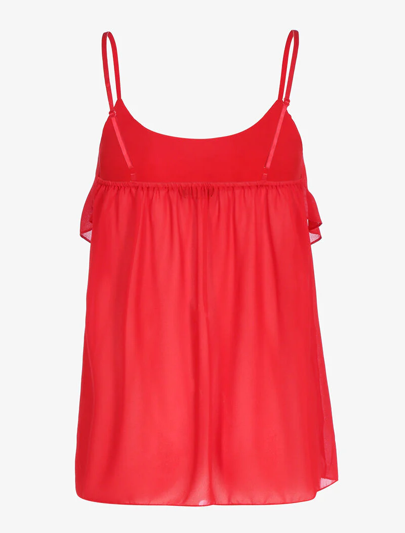 Caraco in voile met inzetstukken - rood - Image 2