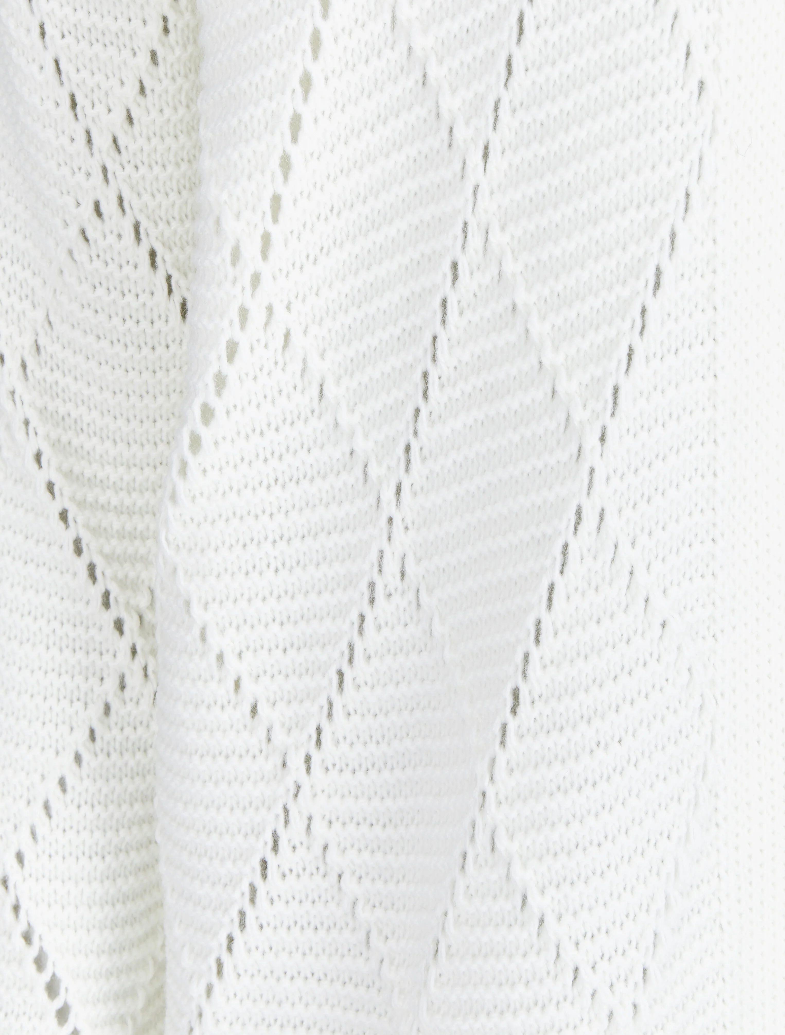 Half-lange opengewerkte gebreide cardigan - Wit - Image 3