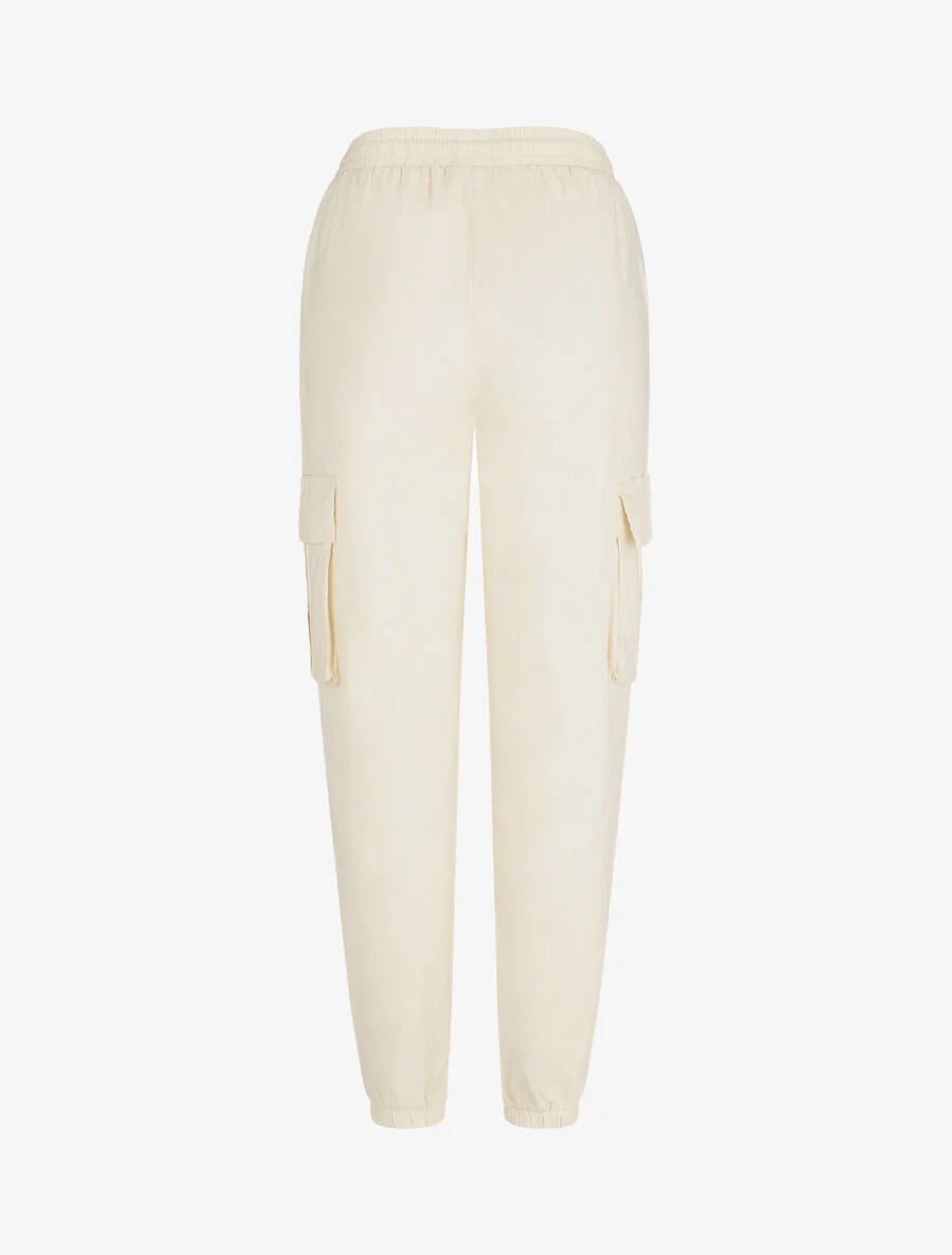 Cargo broek met hoge taille - Ecru - Image 2