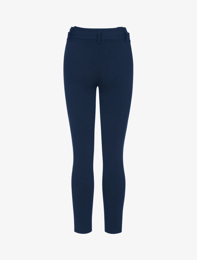 Broek met wortelpasvorm en ceintuur - marineblauw - Image 2