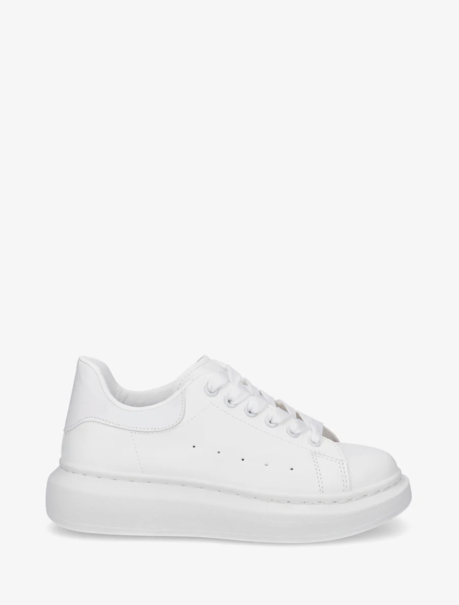 Casual sneakers in imitatieleer - Wit