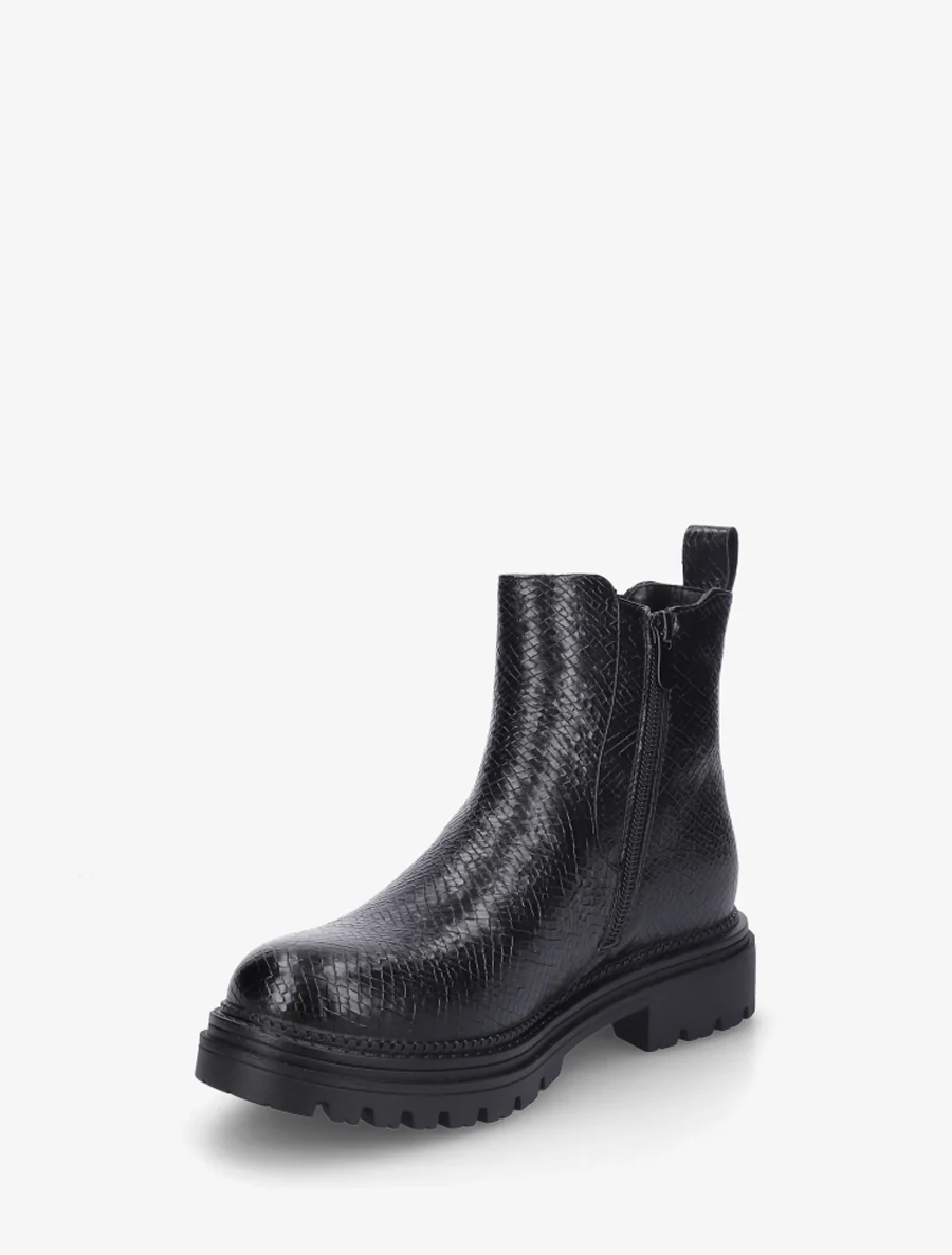 Chelsea boots met print in imitatieleer - Zwart - Image 3