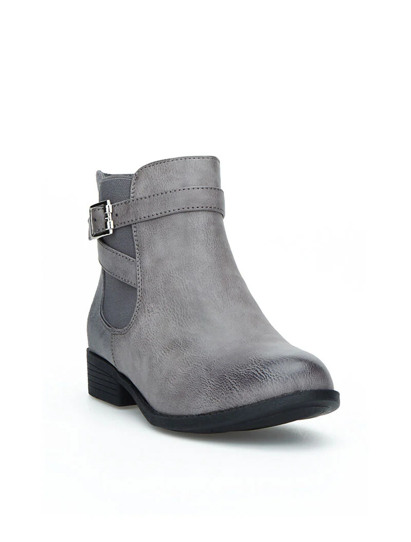 Chelseas laarzen met twee materialen decoratieve riemen - grijs - Image 2