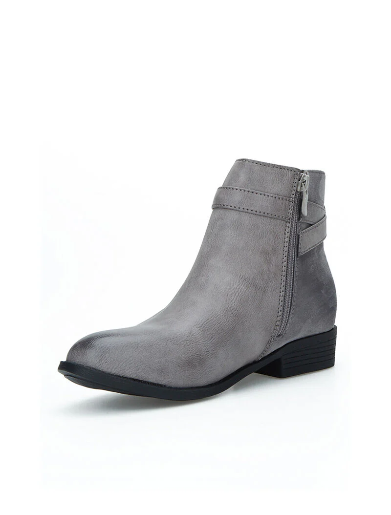 Chelseas laarzen met twee materialen decoratieve riemen - grijs - Image 3