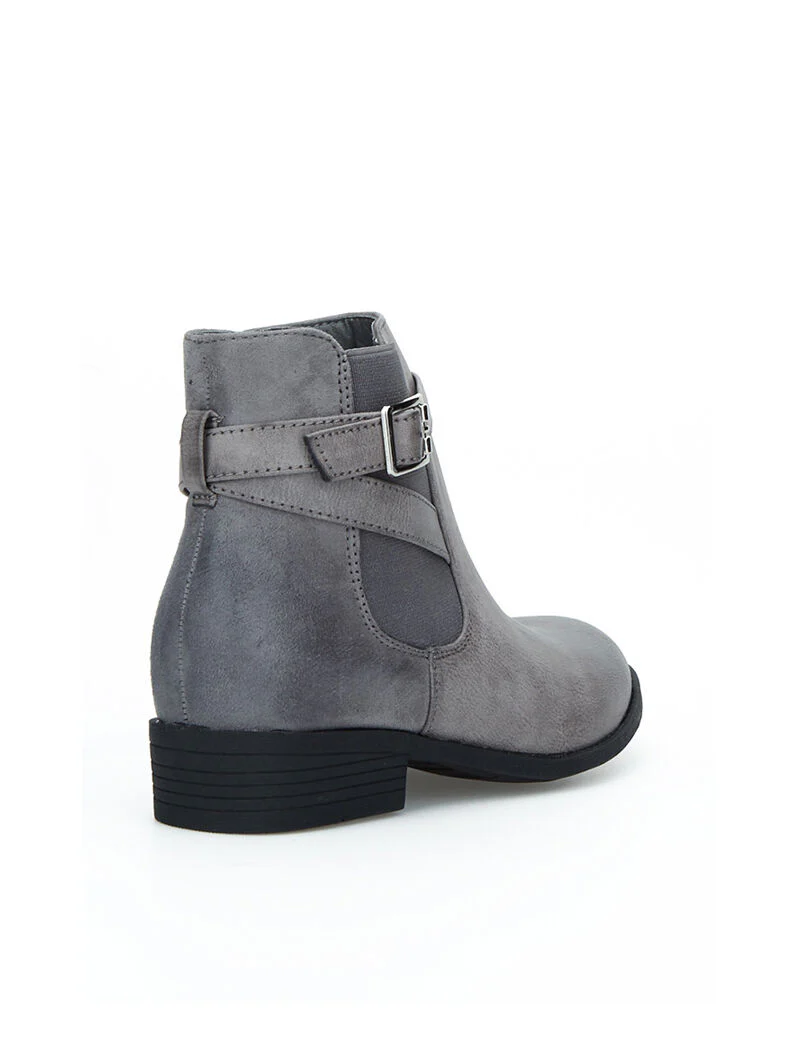 Chelseas laarzen met twee materialen decoratieve riemen - grijs - Image 4