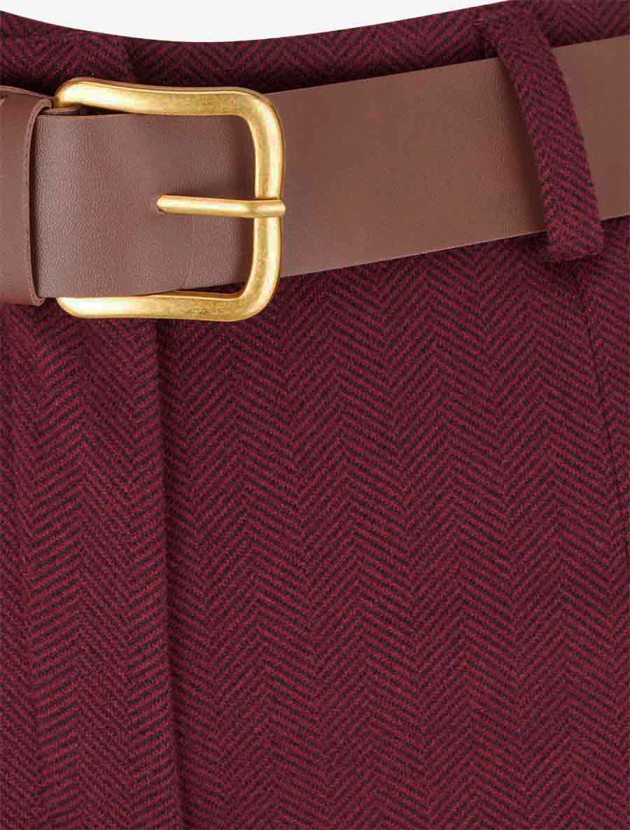 Chevron bedrukte wijde broek - Bordeaux - Image 3