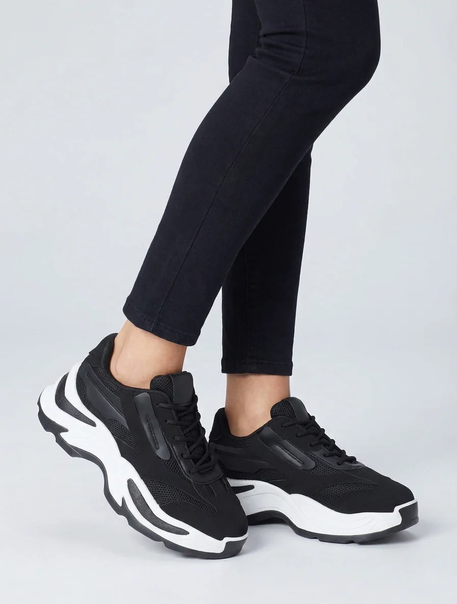 Chunky zool sneakers - Zwart - Image 5