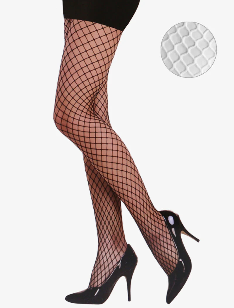 Netpanty's met grote mazen - wit