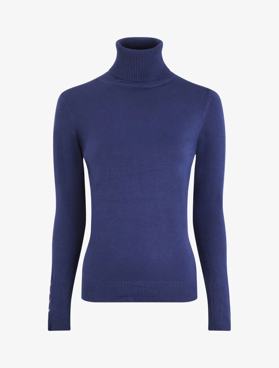 Coltrui met knopen onderaan de mouw - blauw