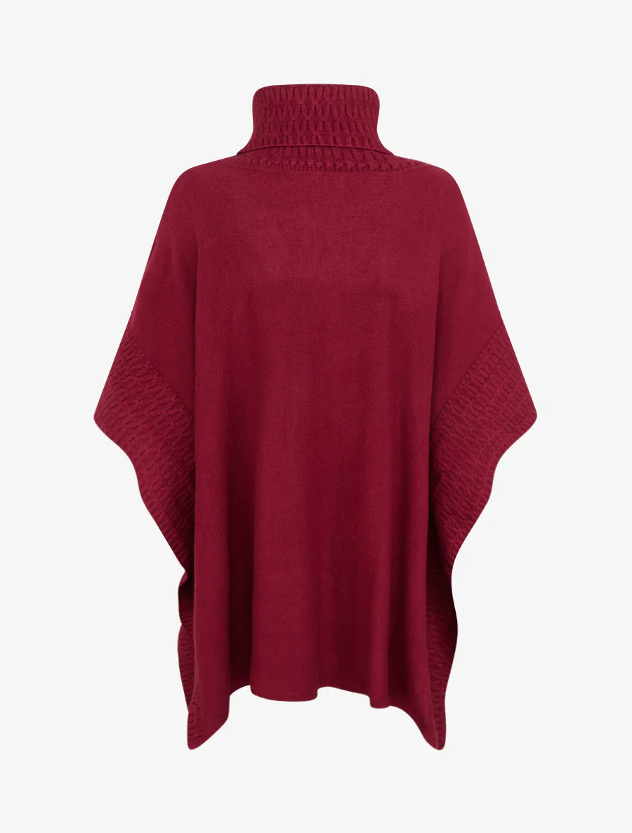 Coltrui poncho - Wijnrood - Image 2