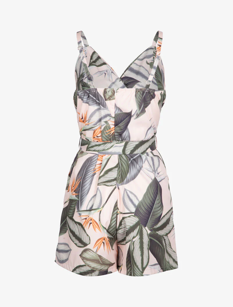 Combi-short met bladerenprint - roze - Image 3