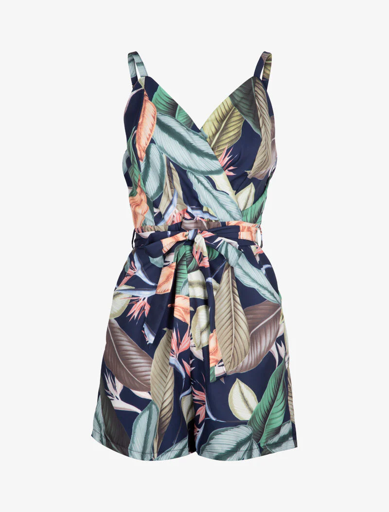 Combi-short met bladerenprint - marine - Image 2