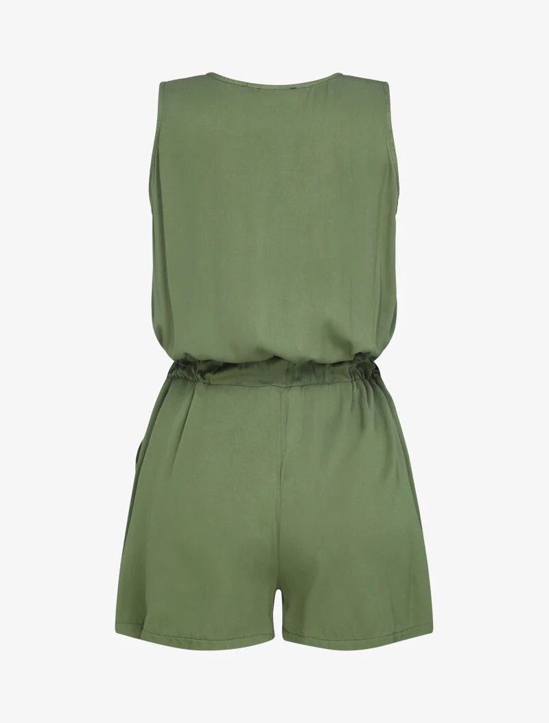 Combi-short met contrasterende rits - khaki - Image 3
