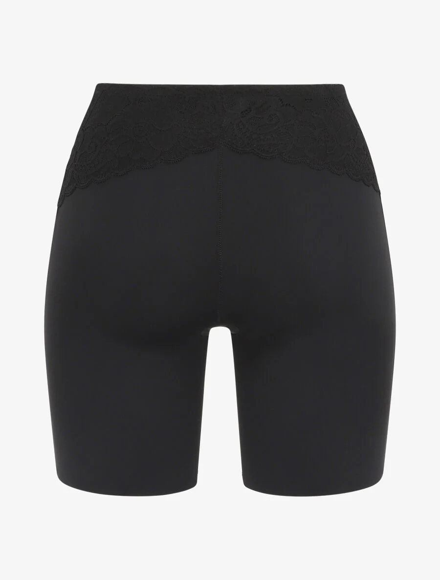 Corrigerende short met hoge taille en kant - zwart - Image 2