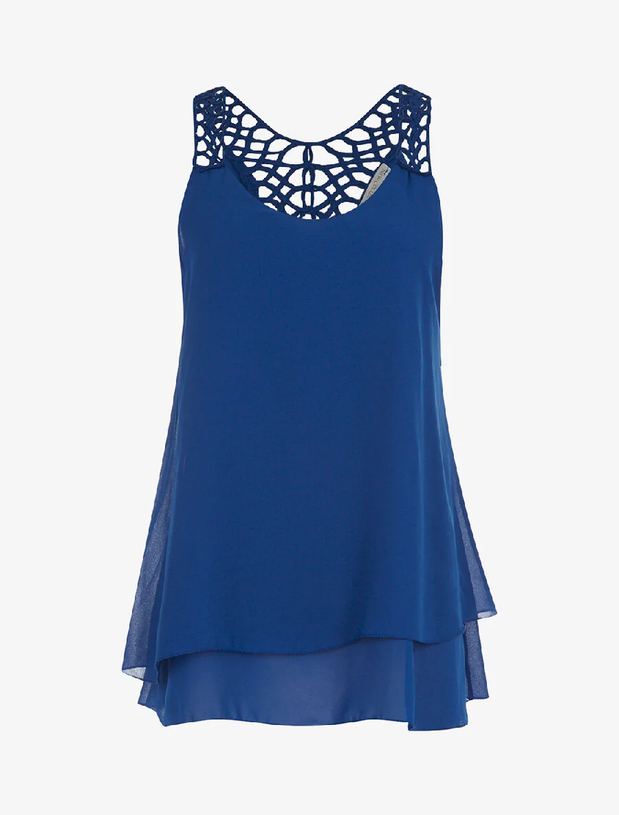 Voile gevoerd hemd - blauw