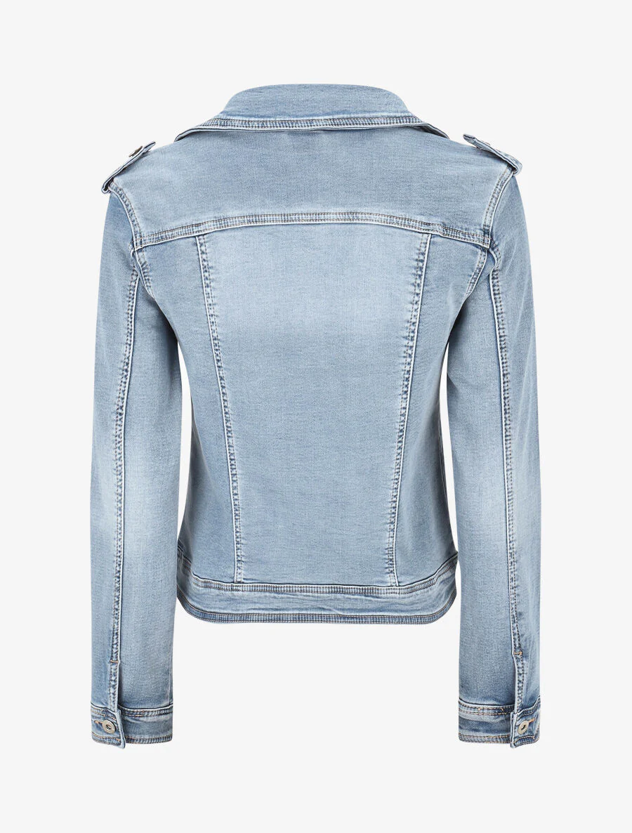 Denim jas met rits - blauw - Image 2