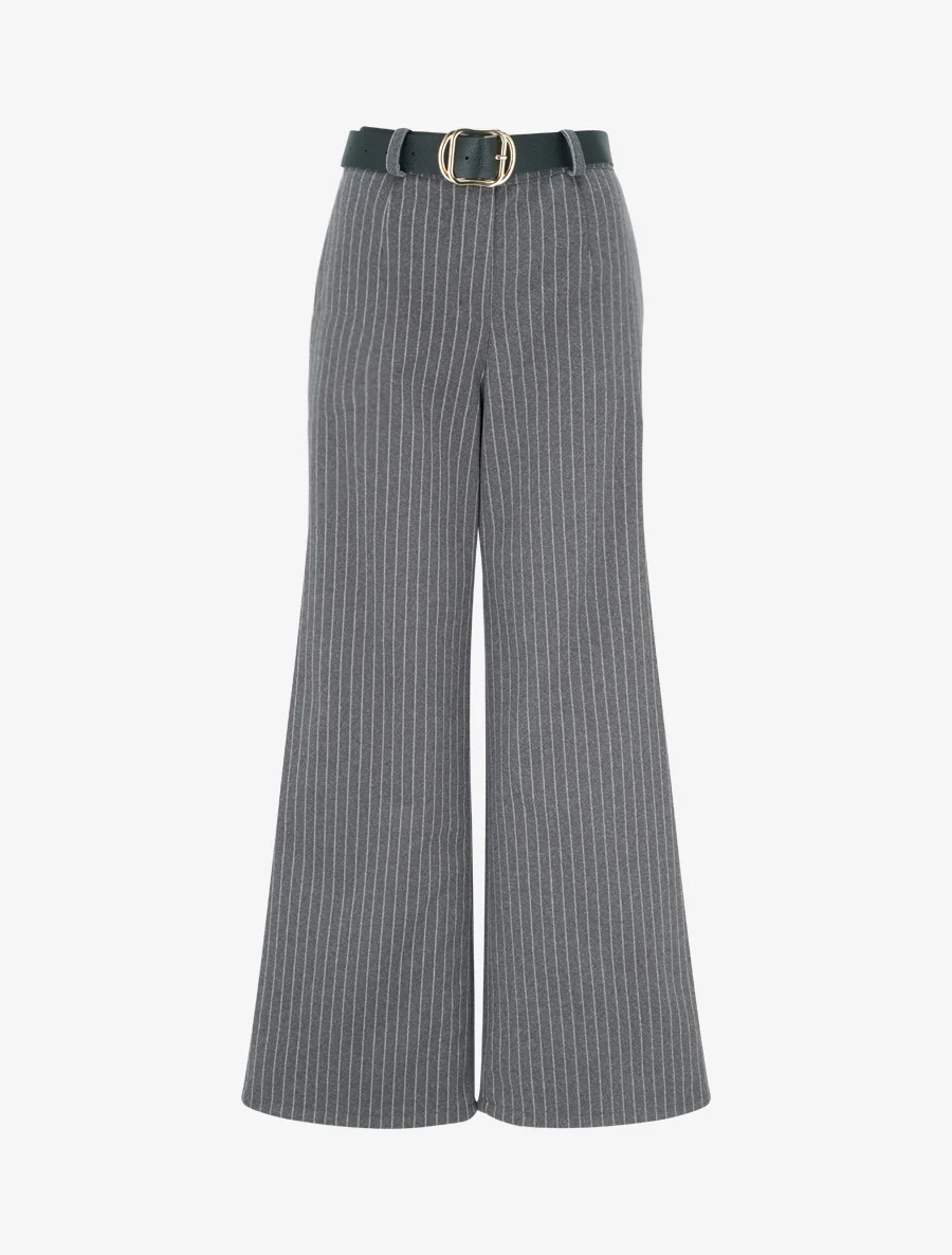 Dikke broek met strepenprint - Grijs