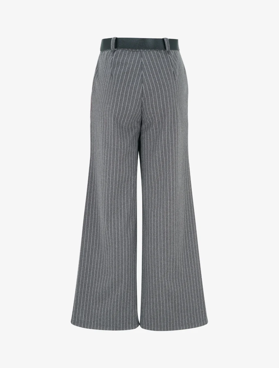 Dikke broek met strepenprint - Grijs - Image 2