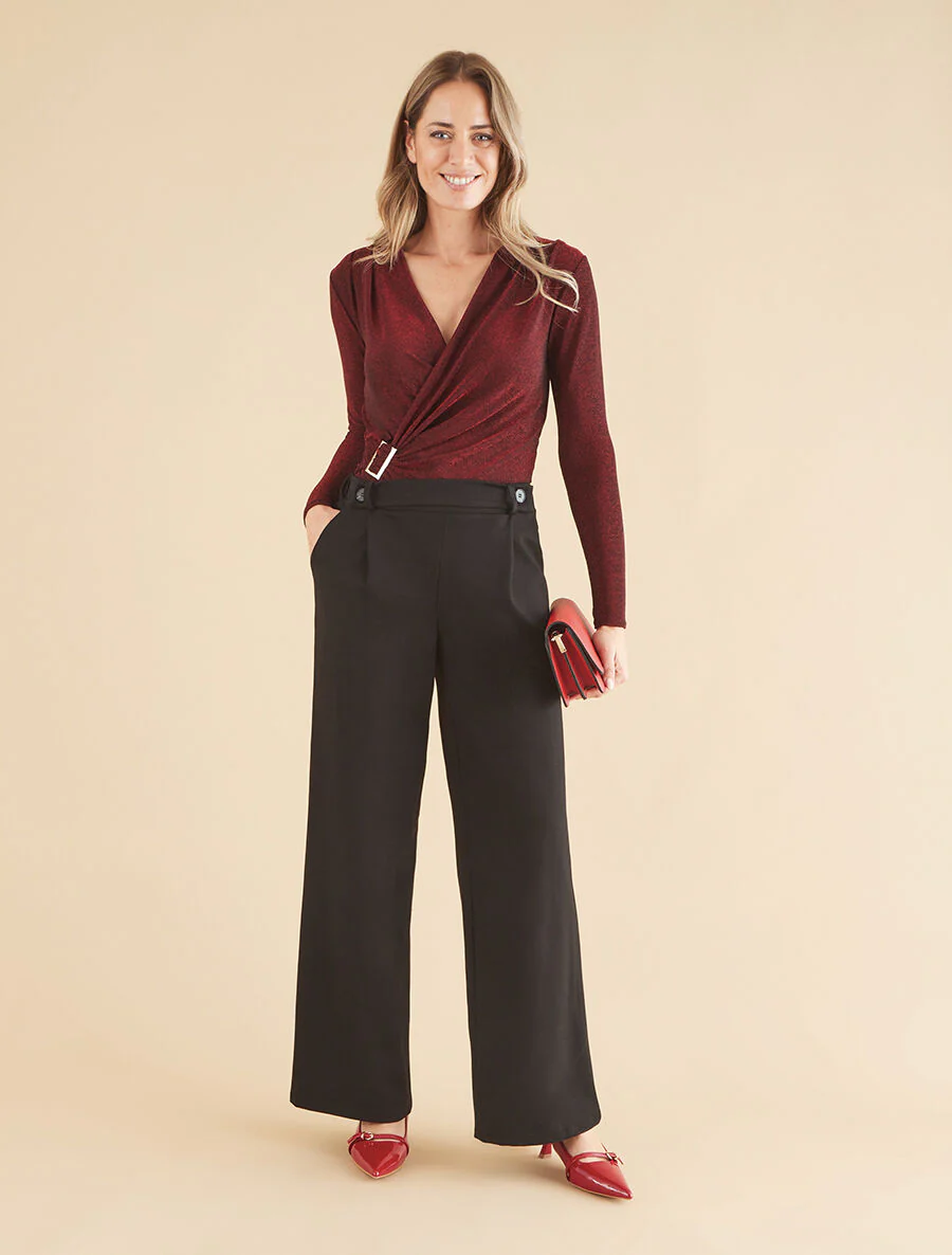 Dikke. loszittende lange broek - zwart - Image 4